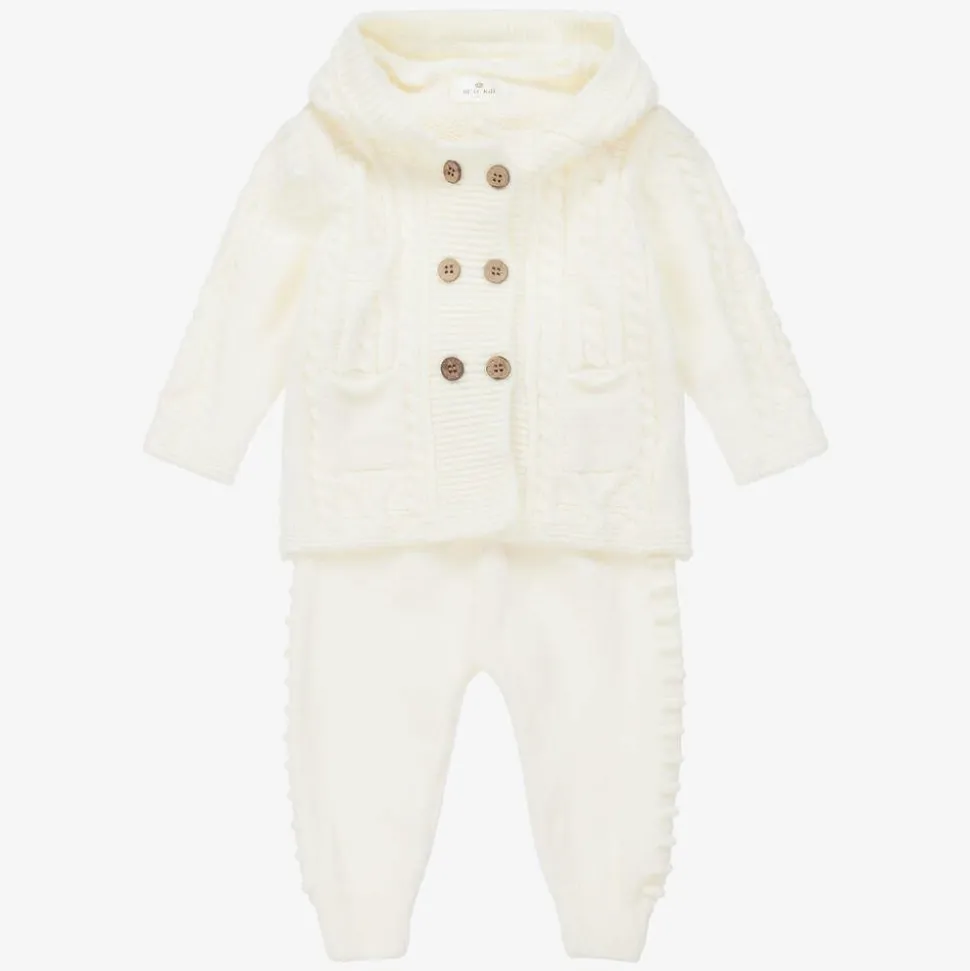 Ivory Knitted Baby Trouser Set