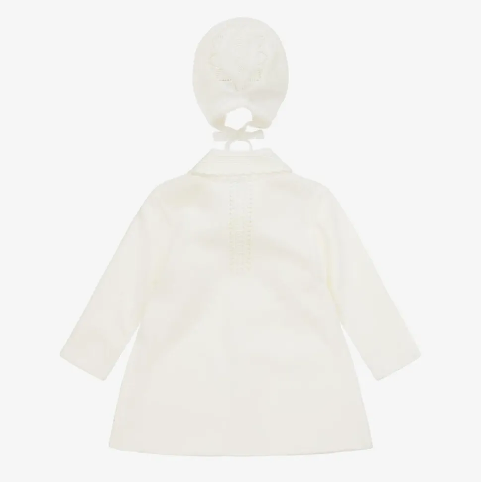 Ivory Knitted Coat & Hat Set