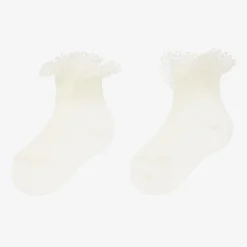 Ivory Lace Cotton Baby Socks