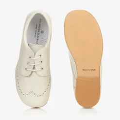 Ivory Leather Brogue Shoes
