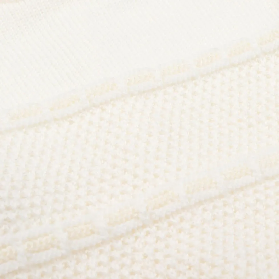 Ivory Merino Wool Knitted 2 Piece Babygrow