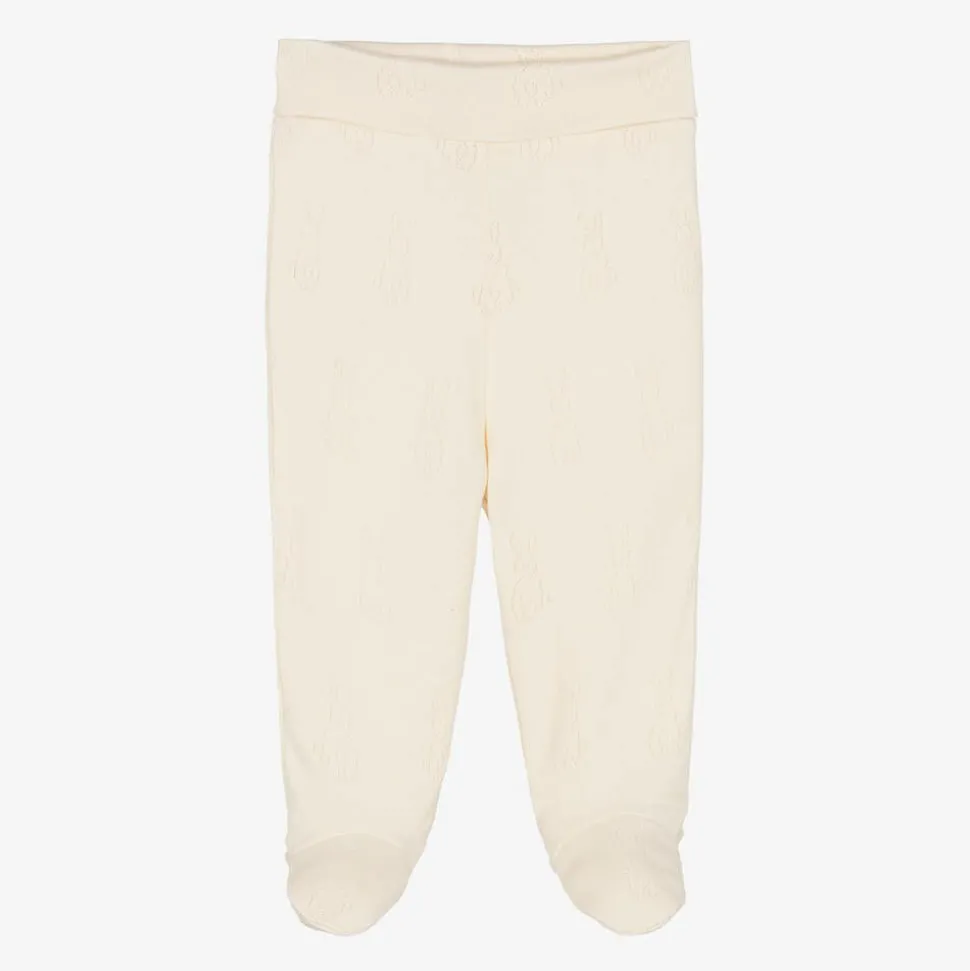 Ivory Organic Cotton Bunny Baby Trousers