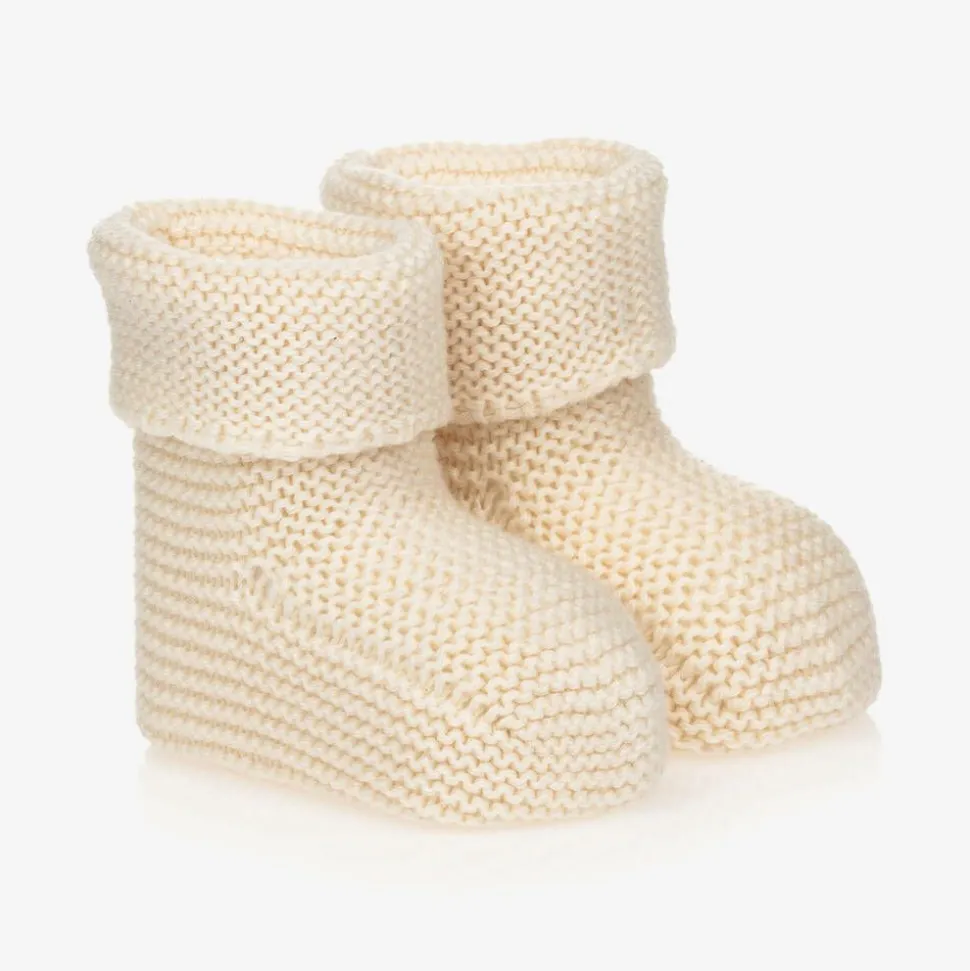 Ivory Organic Cotton Knit Booties