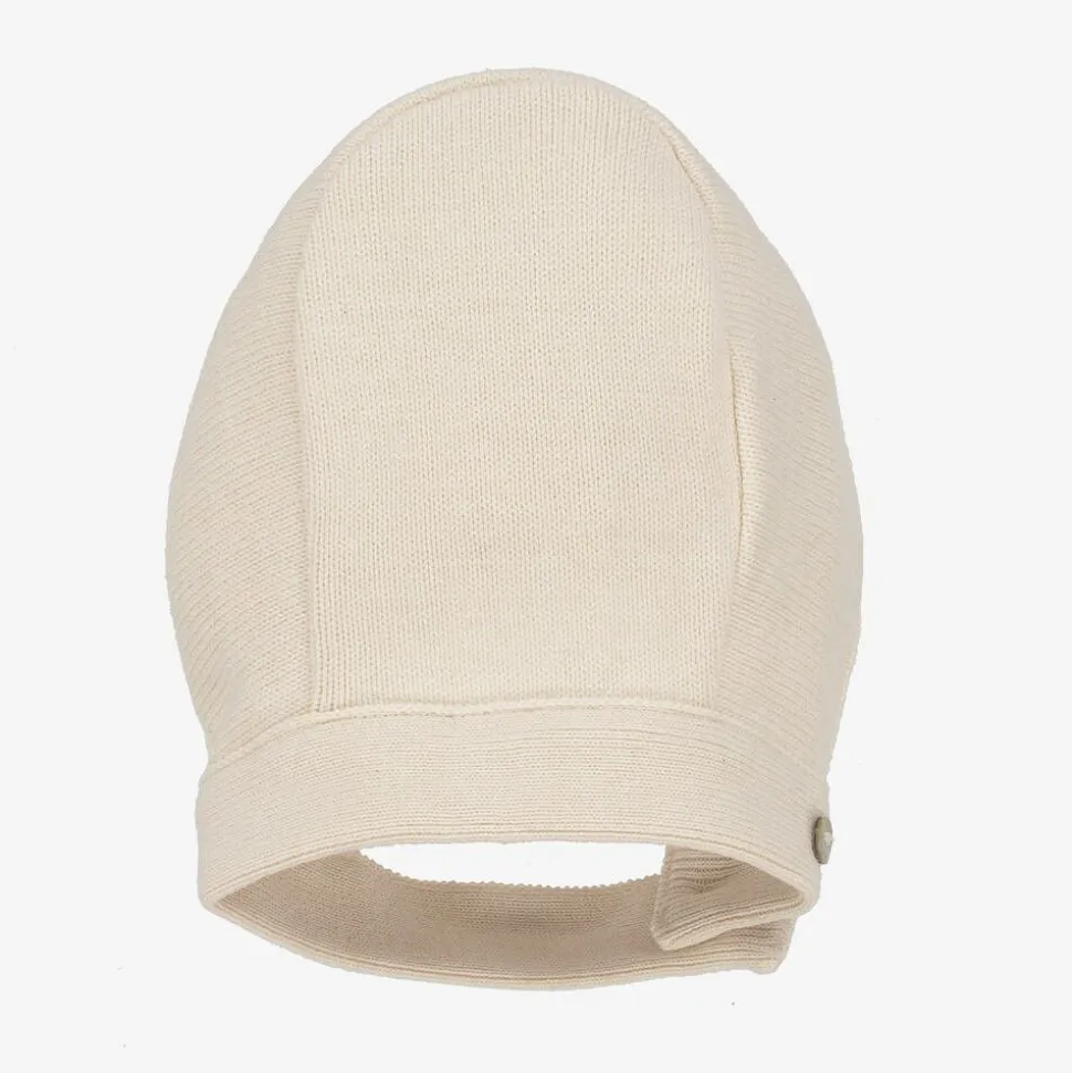 Ivory Organic Cotton Knit Bonnet