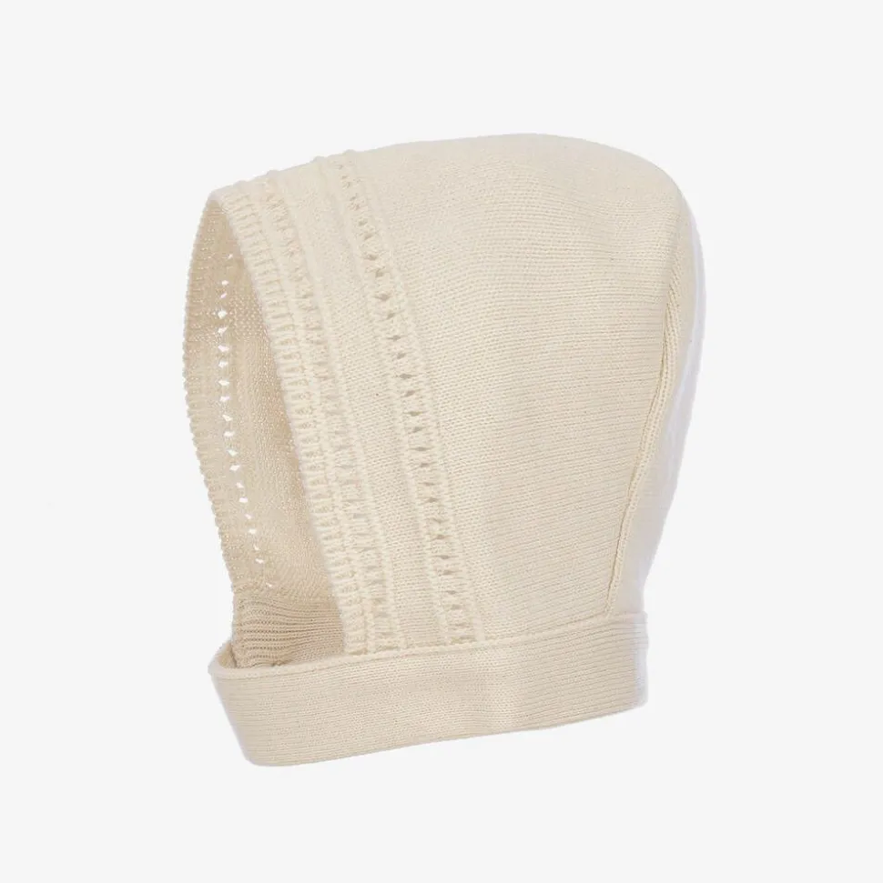Ivory Organic Cotton Knit Bonnet