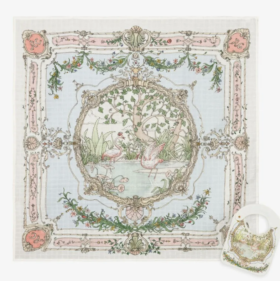 Ivory Organic Cotton Swaddle & Bib Set