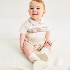 Ivory Patent Leather Pre-Walker Baby Boots