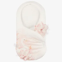 Ivory Peacock Print Cotton Baby Nest (66cm)