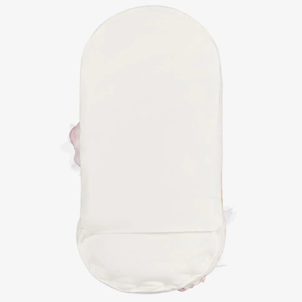 Ivory Peacock Print Cotton Baby Nest (66cm)