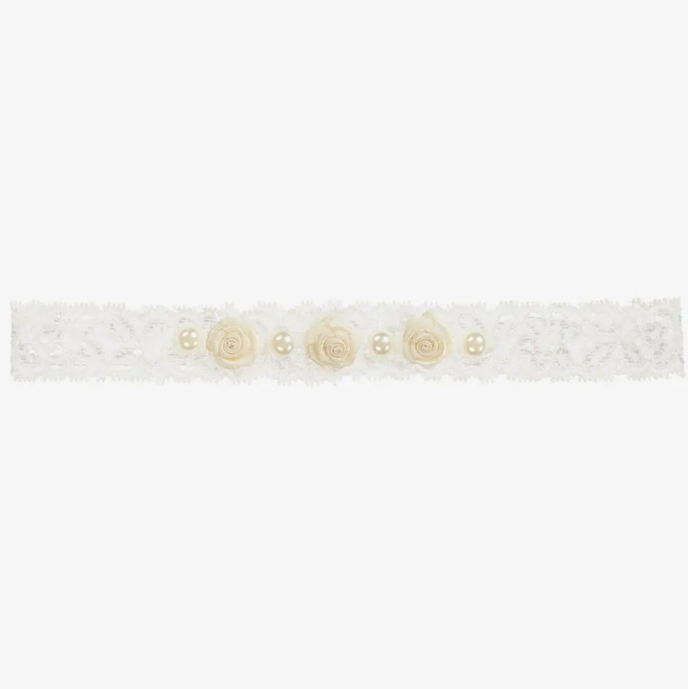 Ivory Rose & Pearl Headband