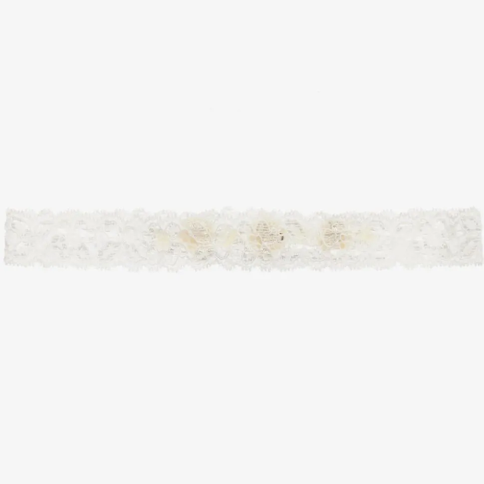 Ivory Rose & Pearl Headband