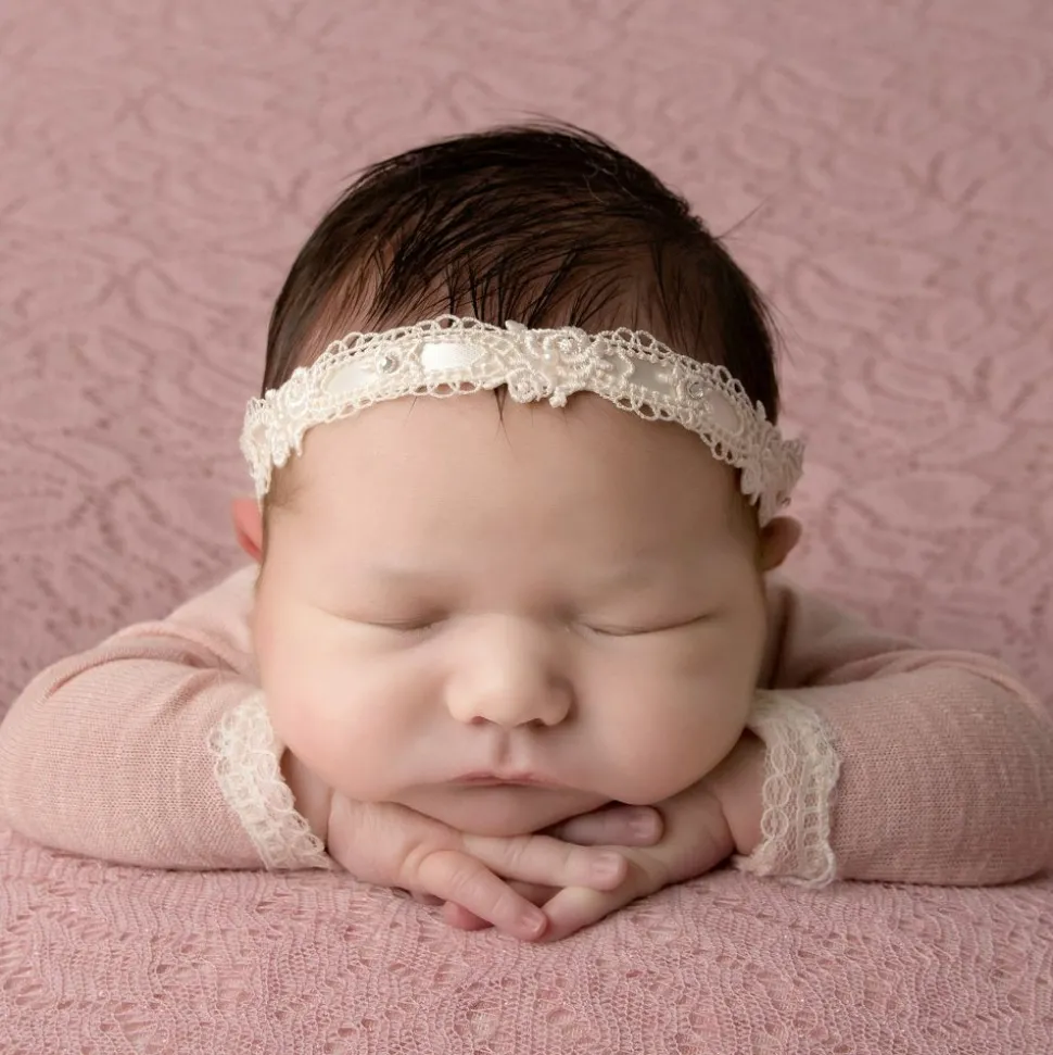 Ivory Satin & Lace Headband