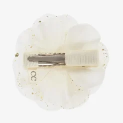 Ivory Satin & Tulle Hairclip (6cm)