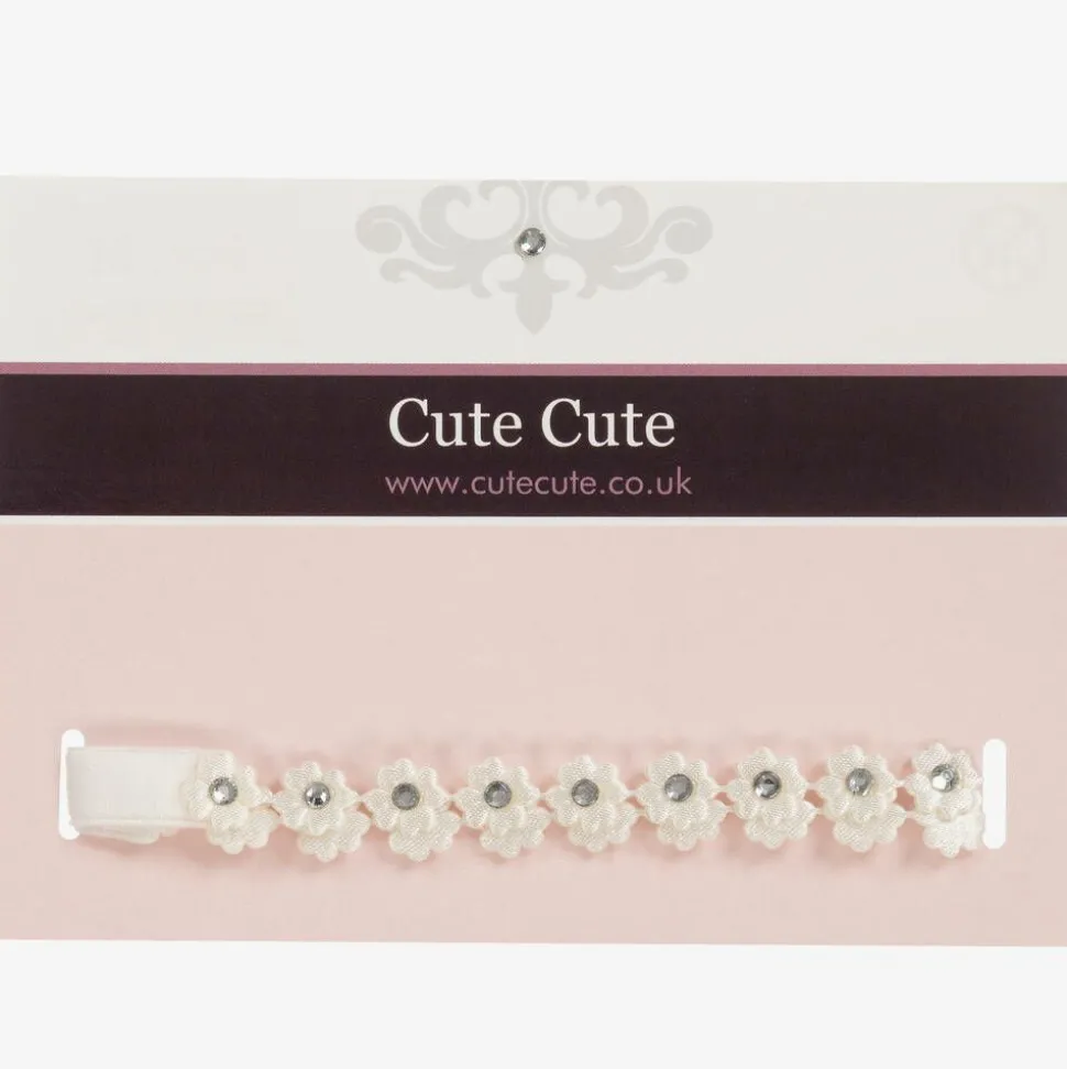 Ivory Satin Flower Headband