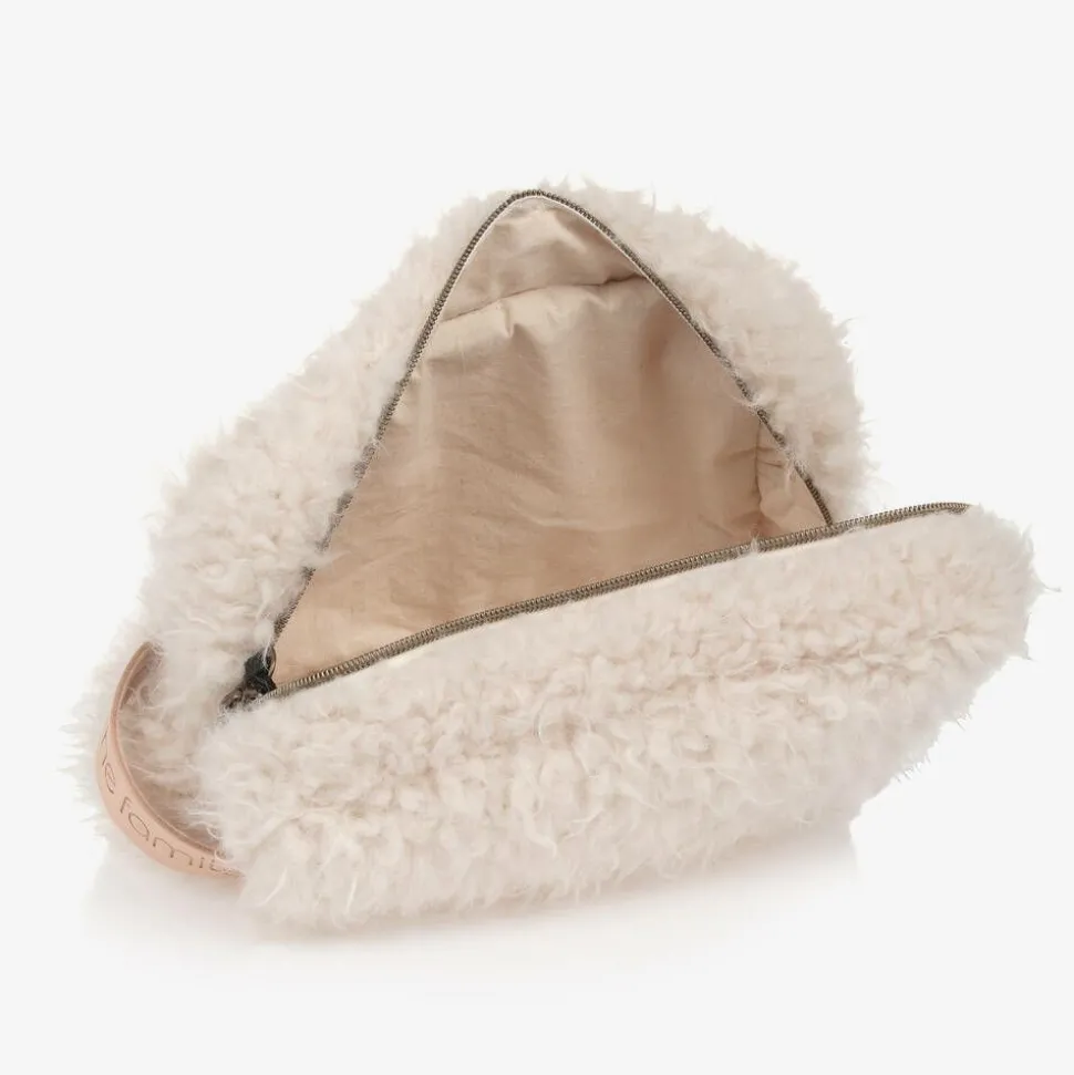 Ivory Sherpa Fleece Pouch (32cm)