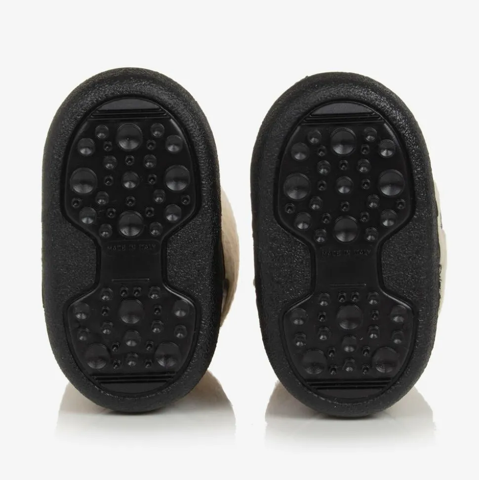 Ivory Sherpa Fleece Snow Boots