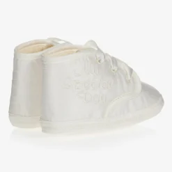 Ivory Silk Pre-Walker Shoes