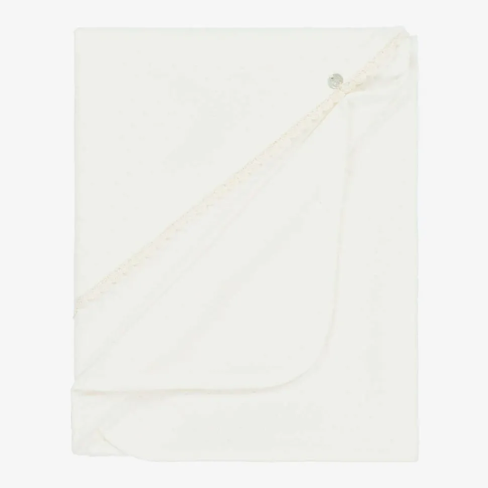 Ivory Velour Baby Blanket (87cm)