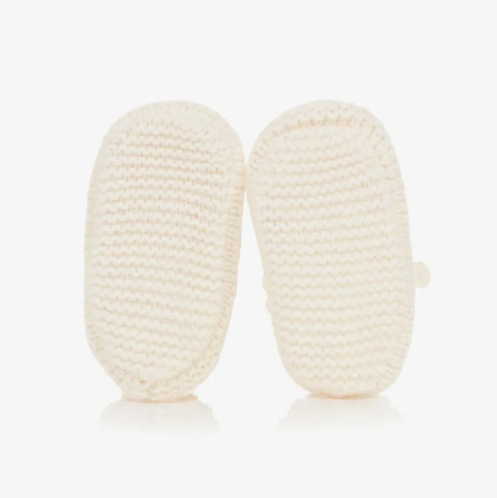 Ivory Wool & Cashmere Knitted Booties