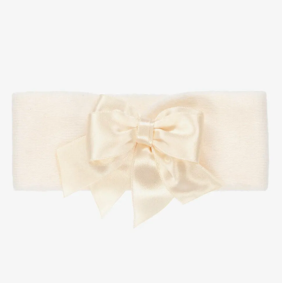 Ivory Wool Bow Headband