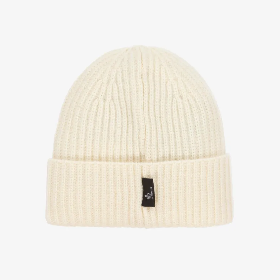 Ivory Wool Knit Beanie Hat