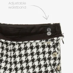 Junior Girls Black & White Houndstooth Shorts