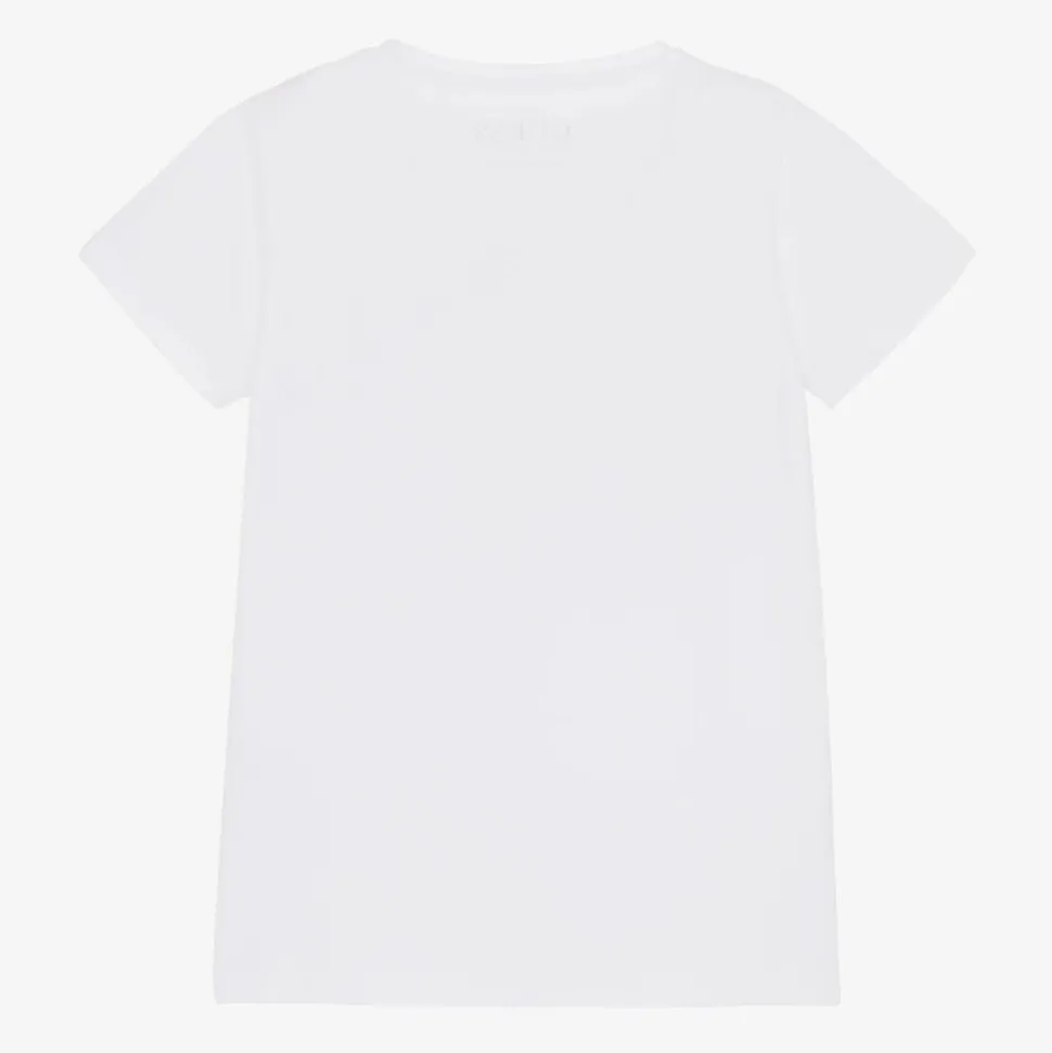Junior Girls White Cotton T-Shirt