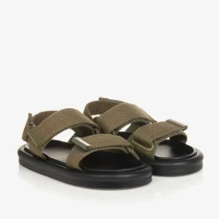 Khaki Canvas Velcro Sandals
