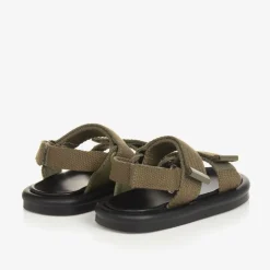 Khaki Canvas Velcro Sandals
