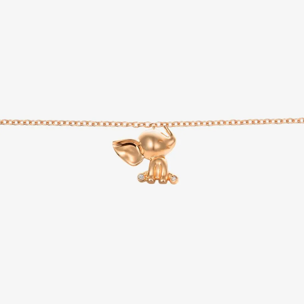 18kt Rose Gold Diamond Elephant Bracelet