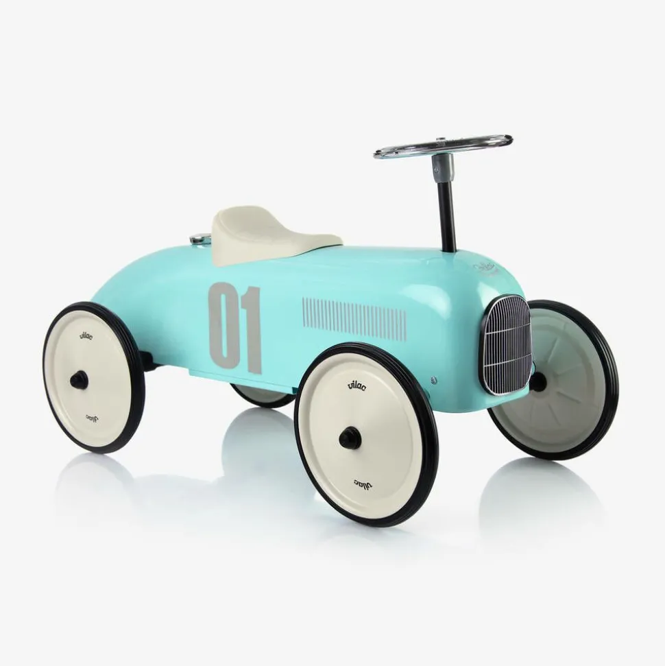 Light Blue Ride-On Vintage Car (76cm)