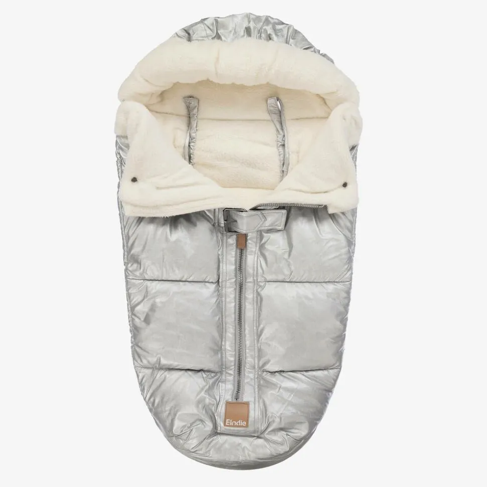 Metallic Silver Padded Footmuff (90cm)