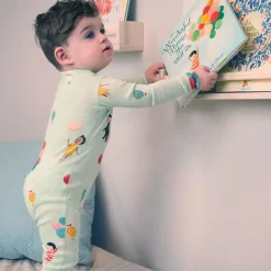 Mint Green Cotton Babysuit & Book Set