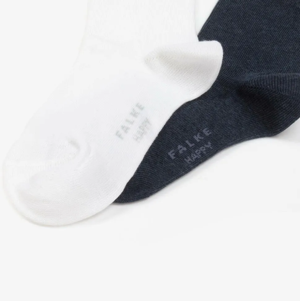 Navy Blue & White Cotton Socks (2 Pack)