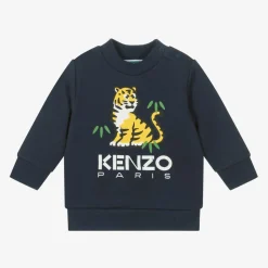 Navy Blue Cotton KOTORA Tiger Sweatshirt