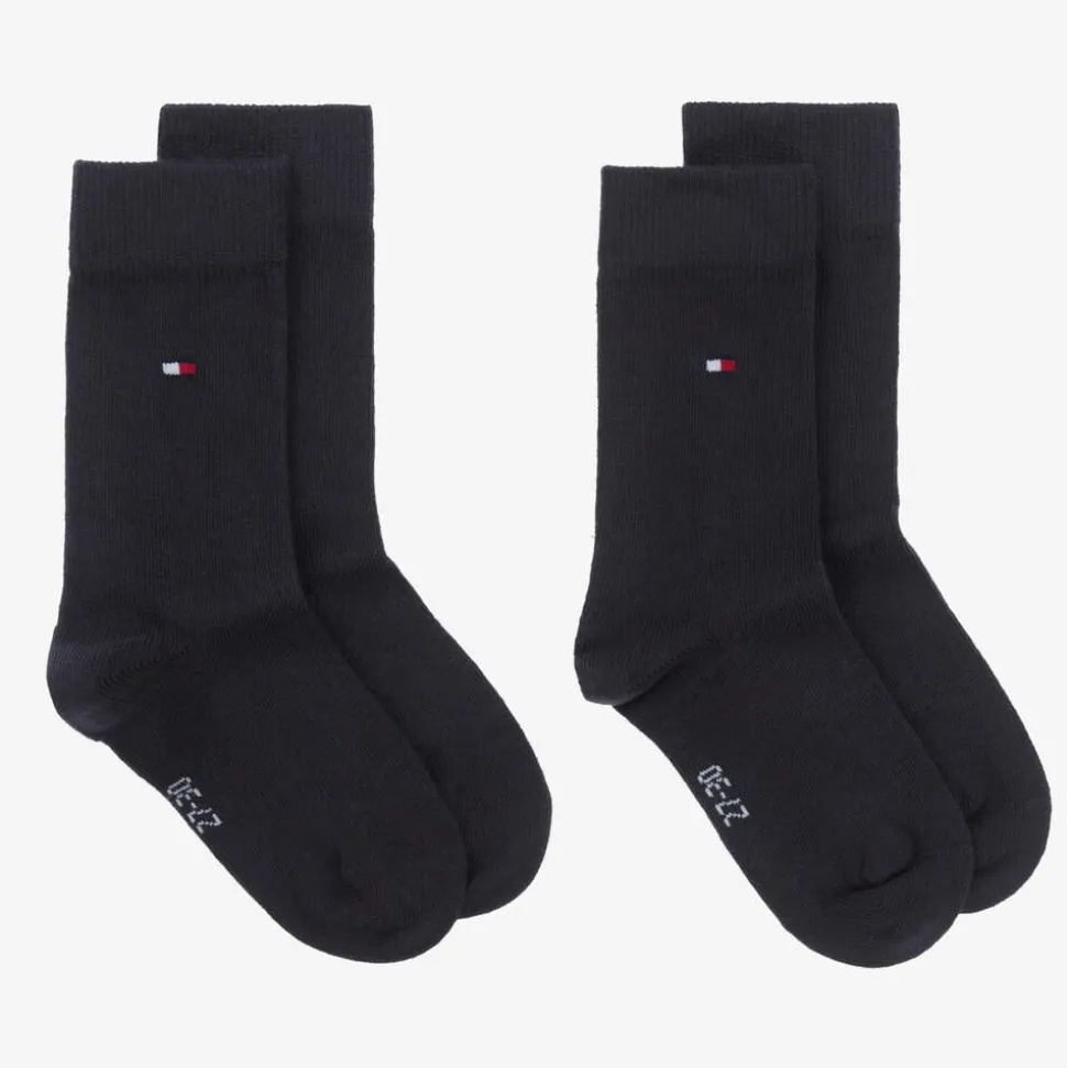 Navy Blue Cotton Socks (2 Pack)
