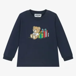 Navy Blue Cotton Teddy Bear Baby Top