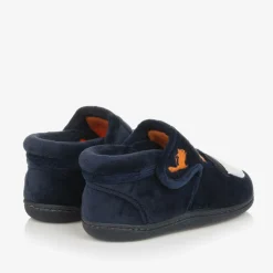 Navy Blue Fleece Monster Slippers