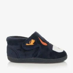 Navy Blue Fleece Monster Slippers
