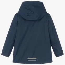 Navy Blue Hooded Waterproof Raincoat