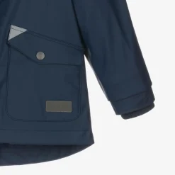 Navy Blue Hooded Waterproof Raincoat