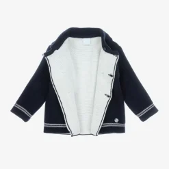 Navy Blue Knitted Pram Coat Set