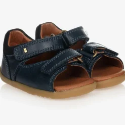Navy Blue Leather Baby Sandals