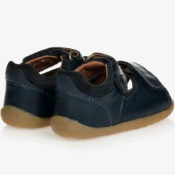Navy Blue Leather Baby Sandals