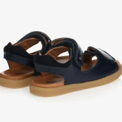 Navy Blue Leather Sandals