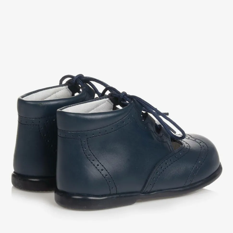 Navy Blue Leather Shoes