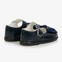 Navy Blue Patent Bar Shoes