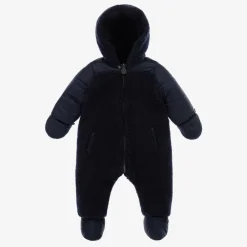 Navy Blue Reversible Baby Snowsuit