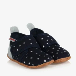Navy Blue Star Velcro Slippers