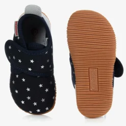 Navy Blue Star Velcro Slippers